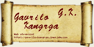 Gavrilo Kangrga vizit kartica